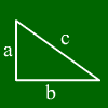  A right-angled triangle. 